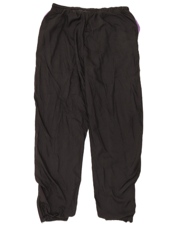 Vintage Womens Tracksuit Trousers Joggers UK 14 Large Black Colourblock