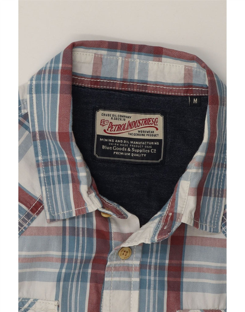 PETROL INDUSTRIES Mens Short Sleeve Shirt Medium Blue Check Vintage Petrol Industries and Second-Hand Petrol Industries from Messina Hembry 
