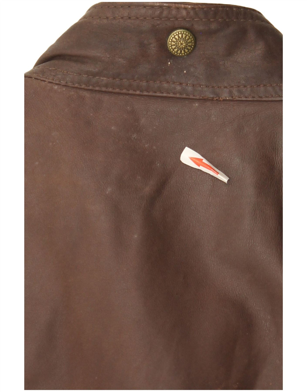 Vintage Mens Leather Utility Gilet UK 40 Large Brown