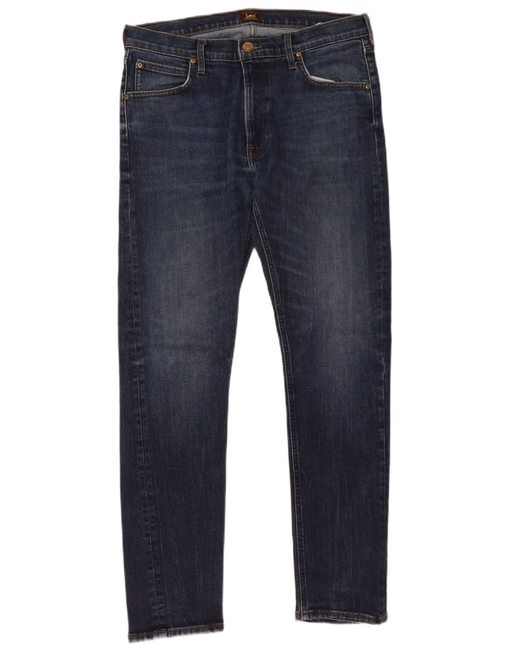 Lee Mens Luke Slim Jeans W34 L32 Blue Cotton