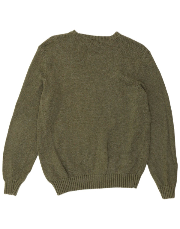Polo Ralph Lauren Mens Crew Neck Jumper Sweater Medium Khaki Cotton