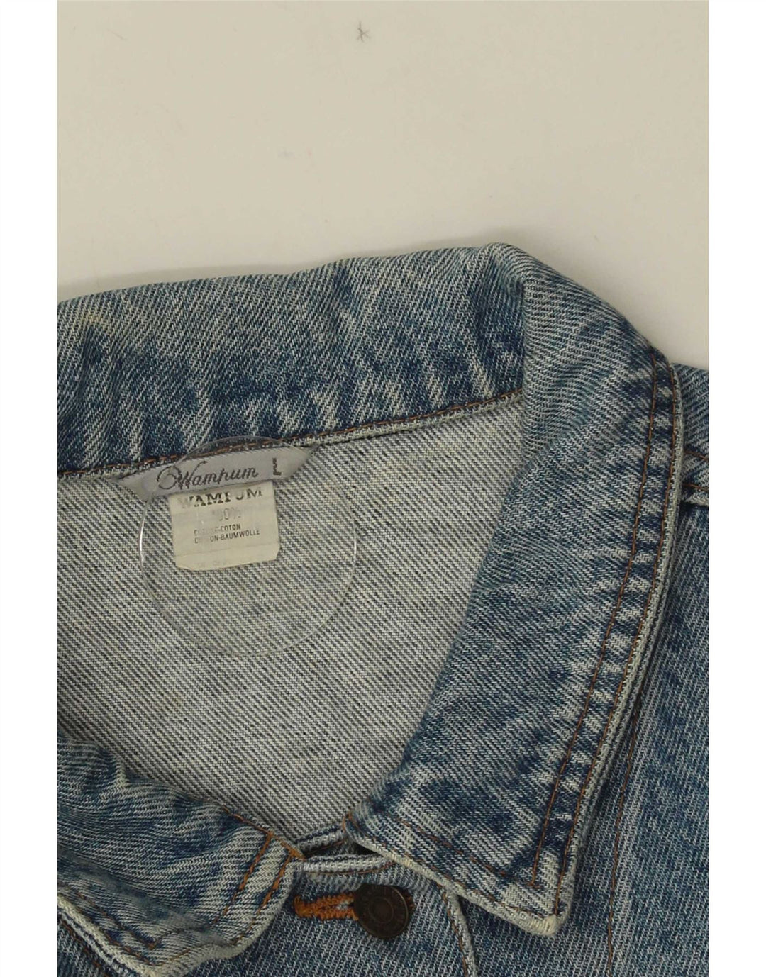 Wampum Womens Crop Denim Jacket UK 16 Large Blue Cotton