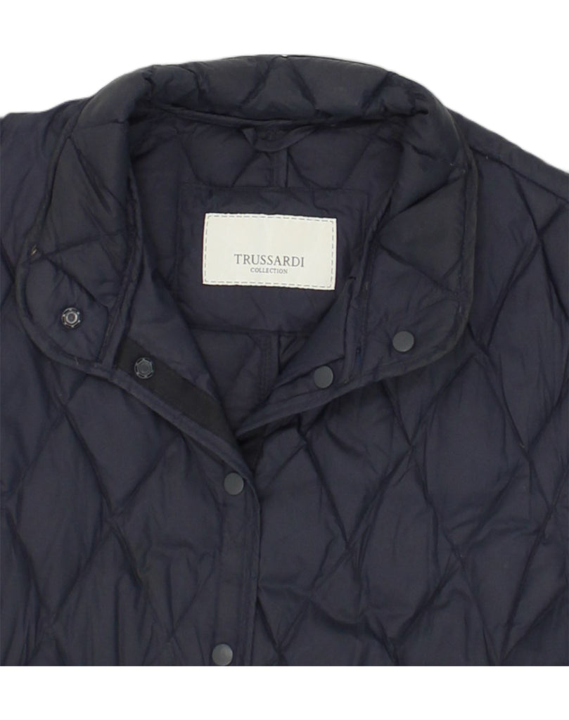 TRUSSARDI Womens Quilted Jacket UK 14 Large Black Polyamide | Vintage Trussardi | Thrift | Second-Hand Trussardi | Used Clothing | Messina Hembry 