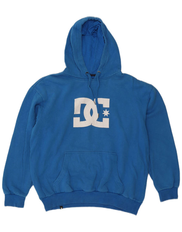 DC Mens Graphic Hoodie Jumper Large Blue Cotton