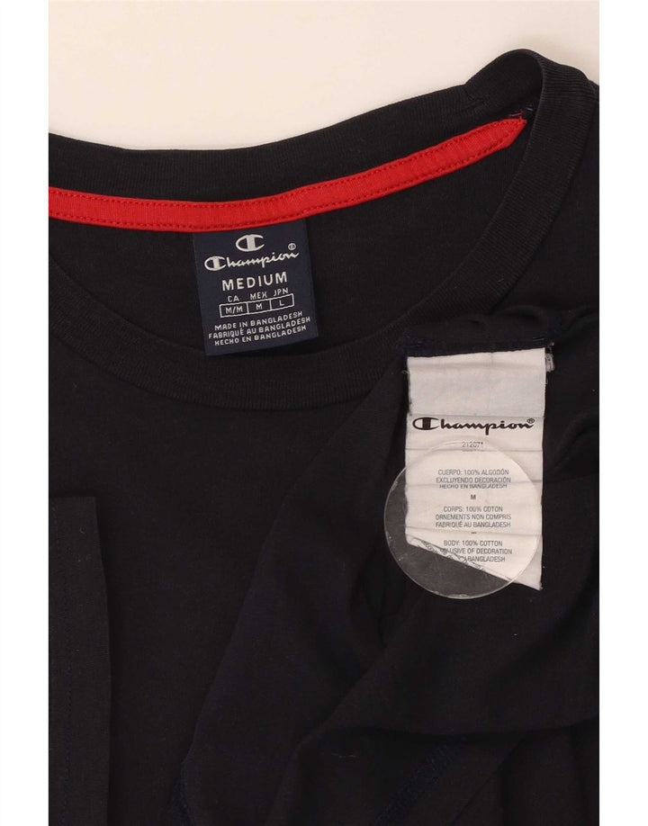 Champion Mens T-Shirt Top Medium Navy Blue Cotton
