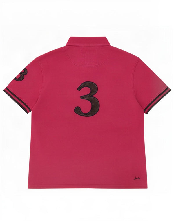 Joules Womens Graphic Polo Shirt UK 22 3XL Pink Cotton