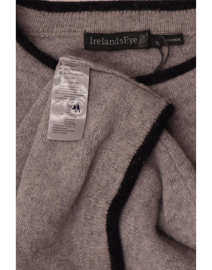 IRELANDS EYE Womens Crop Cardigan Sweater UK 18 XL Grey Wool