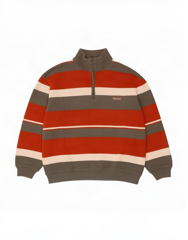 Engbers Mens Zip Neck Jumper Sweater 2XL Multicoloured Striped Cotton