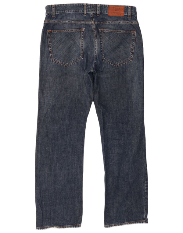 Gant Mens Straight Jeans W34 L32 Blue Cotton
