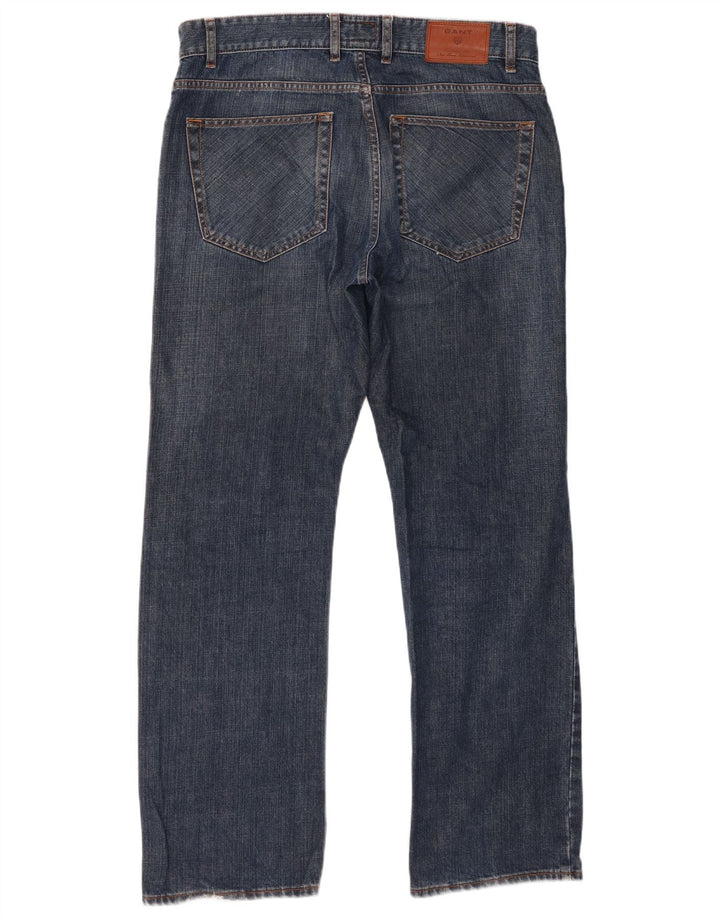 Gant Mens Straight Jeans W34 L32 Blue Cotton