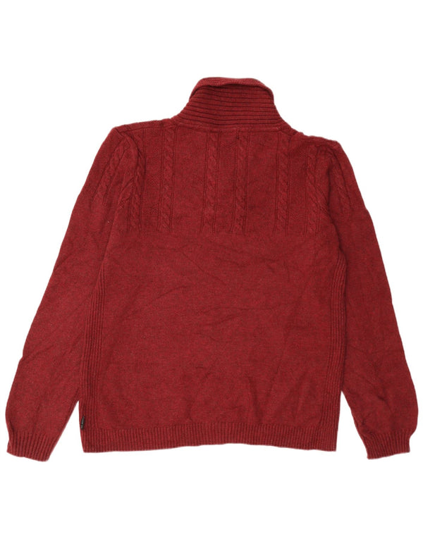 Ted Baker Mens Shawl Neck Jumper Sweater Size 6 2XL Burgundy Cotton