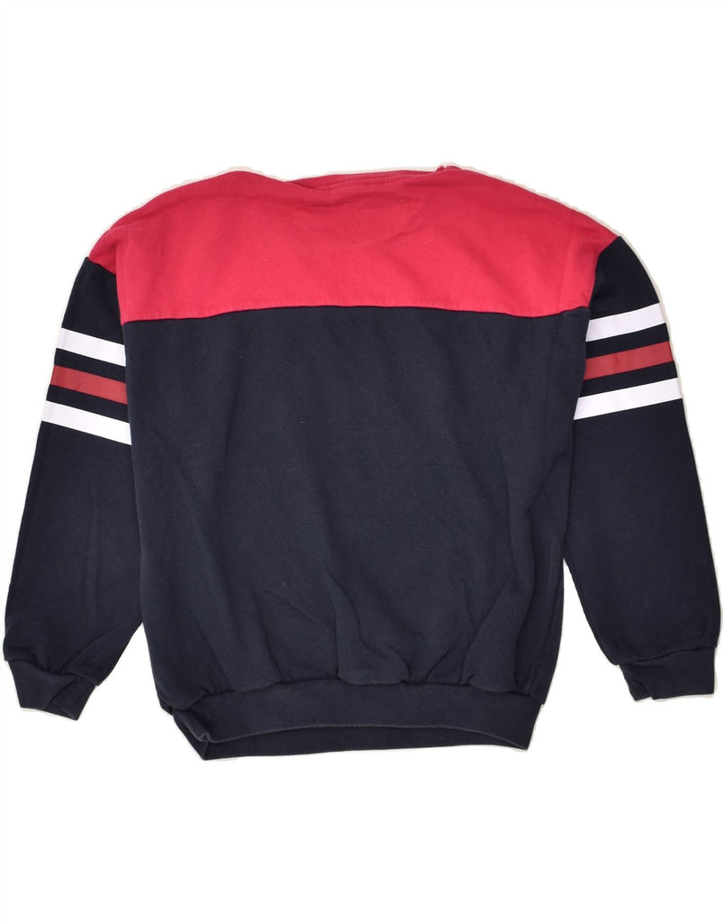 ADIDAS Girls Graphic Sweatshirt Jumper 11-12 Years Navy Blue Colourblock | Vintage Adidas | Thrift | Second-Hand Adidas | Used Clothing | Messina Hembry 