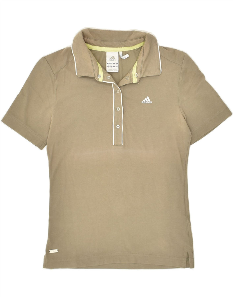 ADIDAS Womens Clima 365 Polo Shirt UK 8 Small Beige Cotton | Vintage Adidas | Thrift | Second-Hand Adidas | Used Clothing | Messina Hembry 