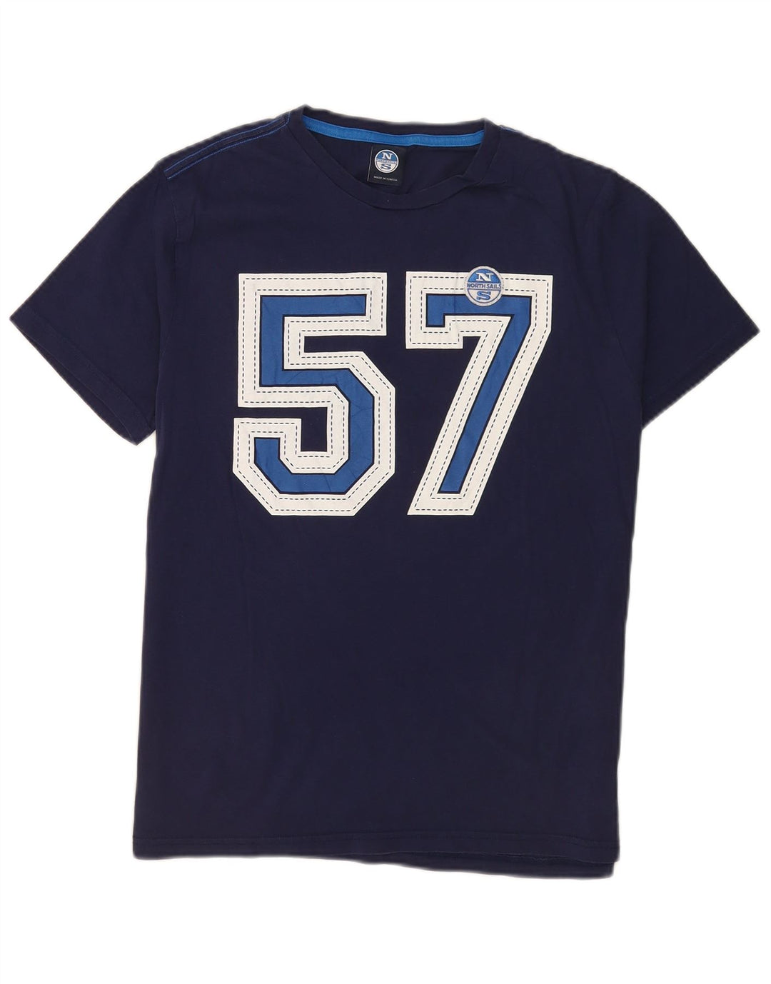 North Sails Mens Graphic T-Shirt Top Large Navy Blue Cotton