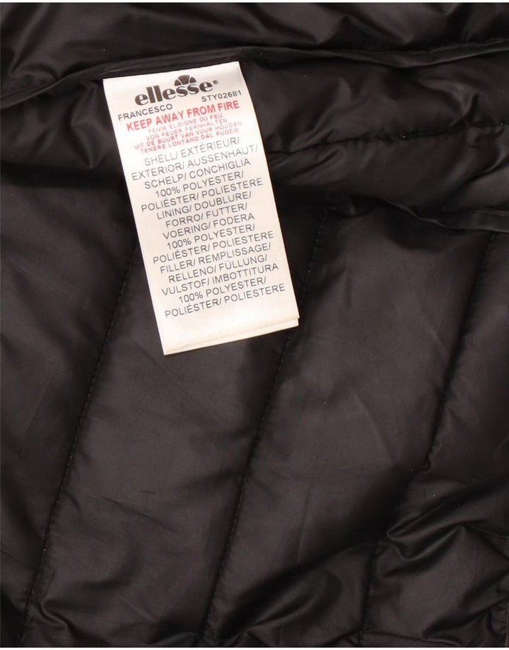 Ellesse Mens Graphic Padded Jacket UK 40 Large Black Polyester