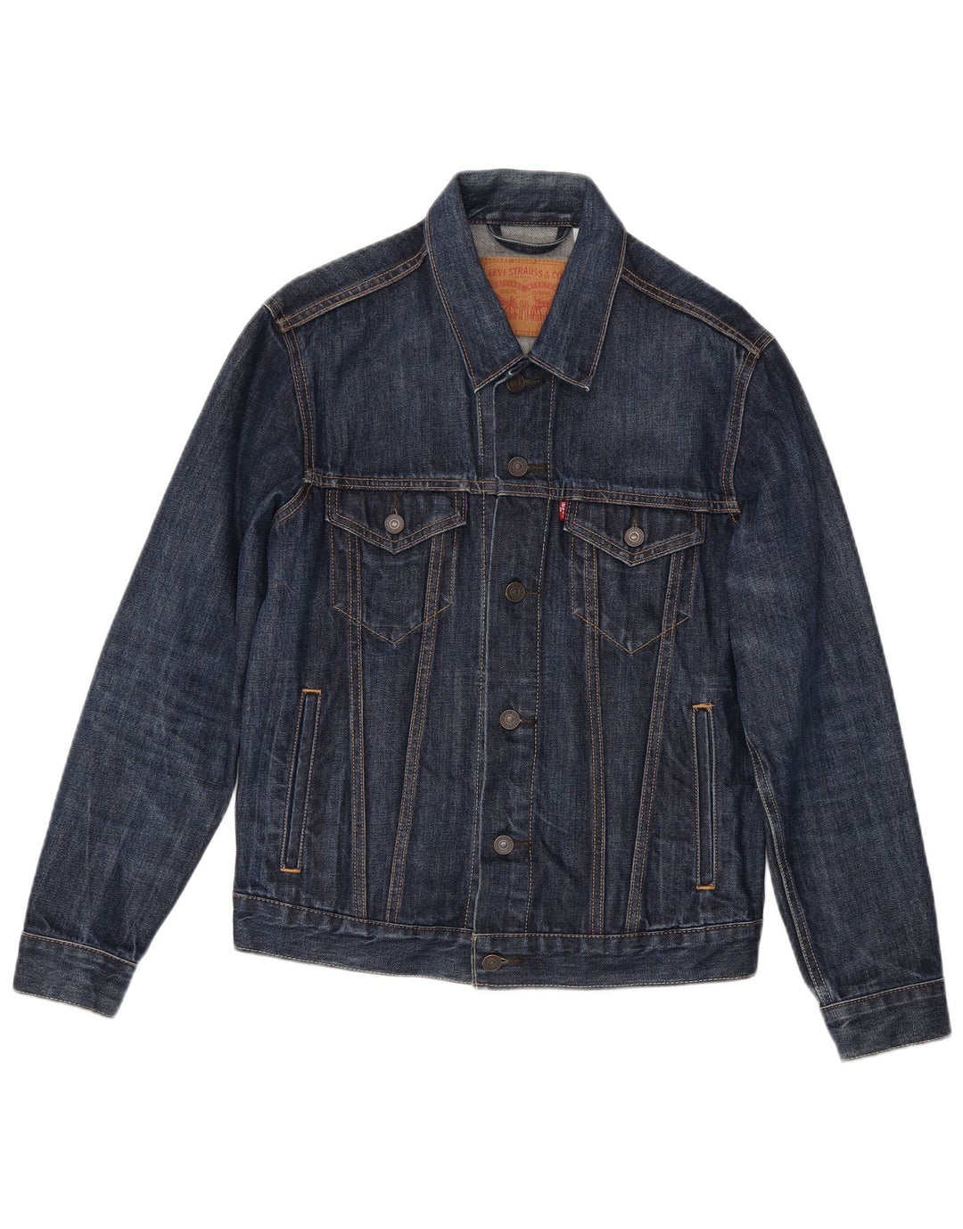 Levi's Mens Denim Jacket UK 36 Small Navy Blue Cotton