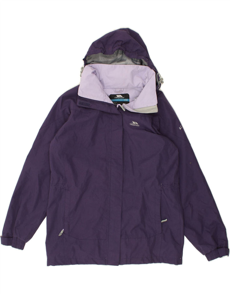 TRESPASS Womens Hooded Windbreaker Jacket UK 14 Medium Purple Polyester | Vintage Trespass | Thrift | Second-Hand Trespass | Used Clothing | Messina Hembry 