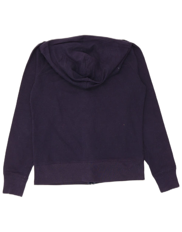 Gap Womens Graphic Zip Hoodie Sweater UK 10 Small Navy Blue Cotton