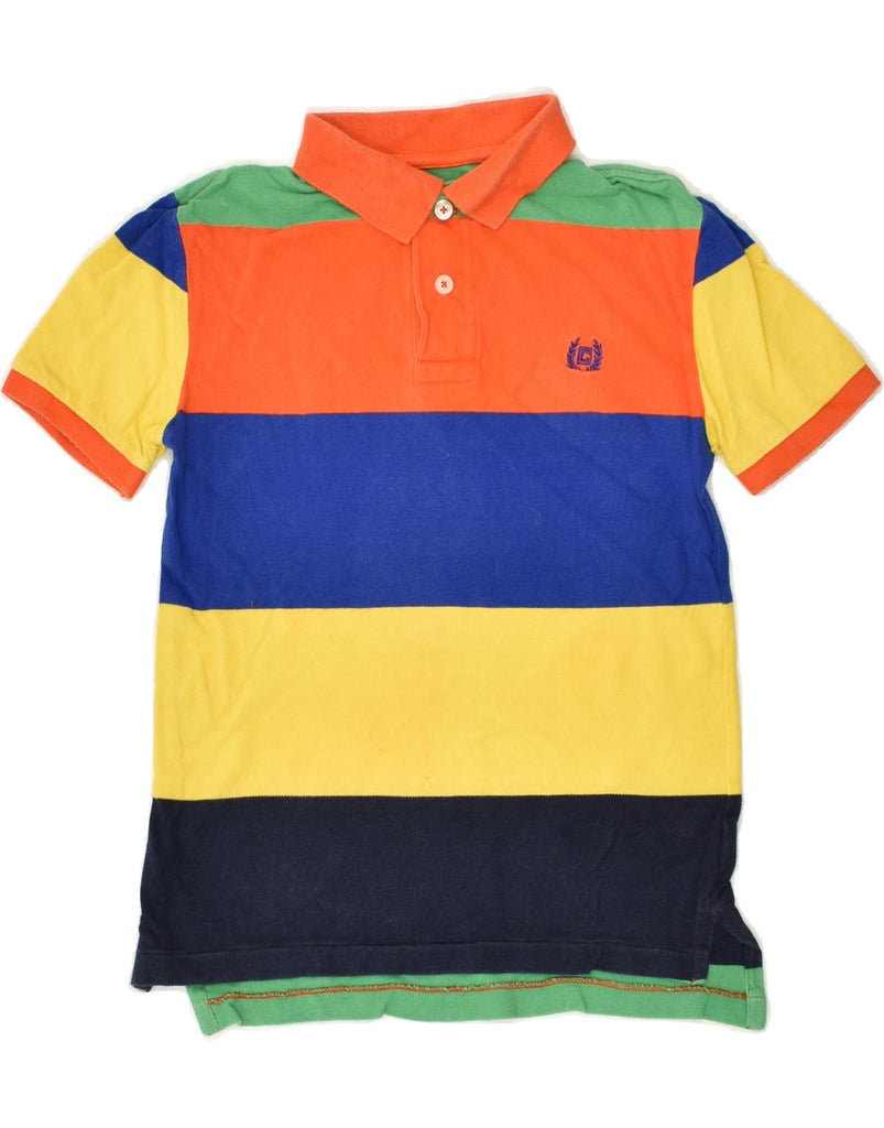 CHAPS Boys Polo Shirt 7-8 Years Small Multicoloured Striped Cotton | Vintage Chaps | Thrift | Second-Hand Chaps | Used Clothing | Messina Hembry 