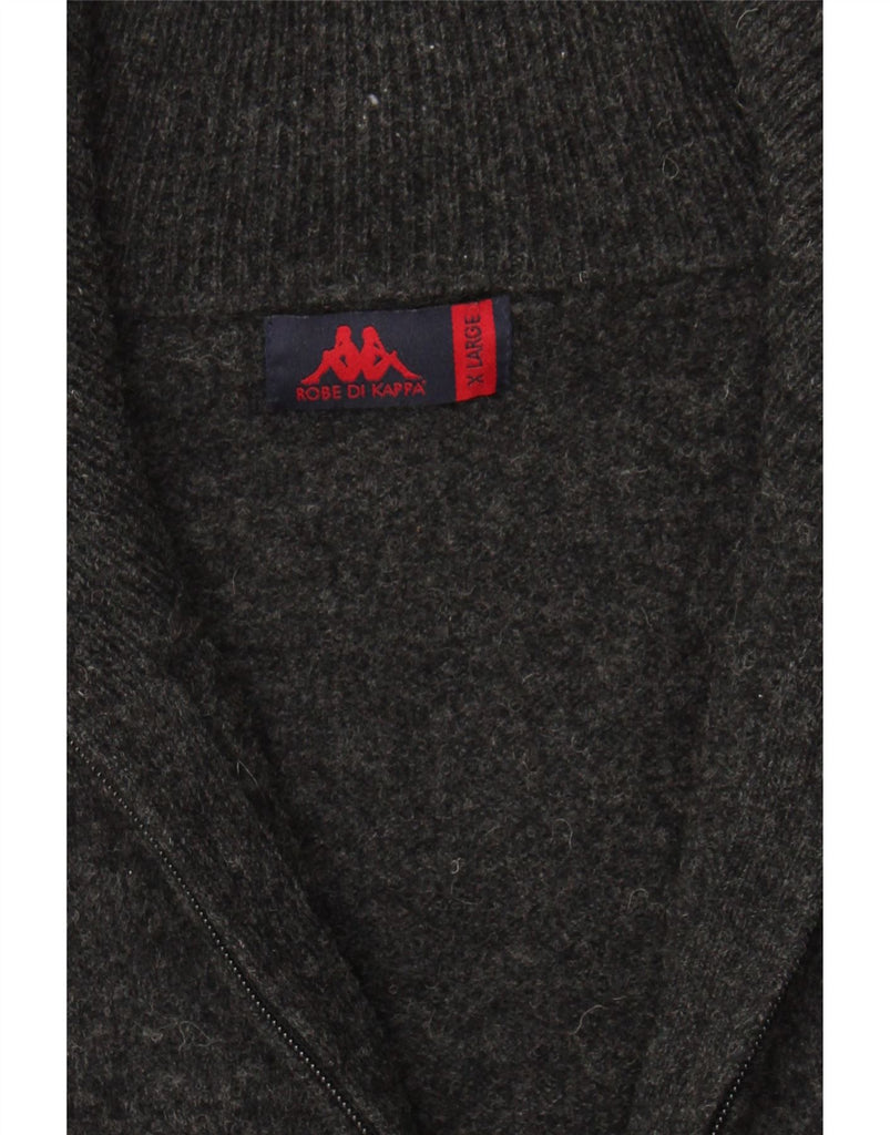 KAPPA Mens Cardigan Sweater XL Grey Wool Vintage Kappa and Second-Hand Kappa from Messina Hembry 