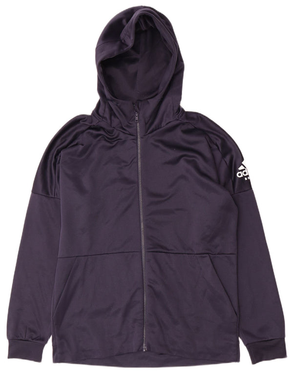 Adidas Womens Zip Hoodie Sweater UK 18 XL Navy Blue