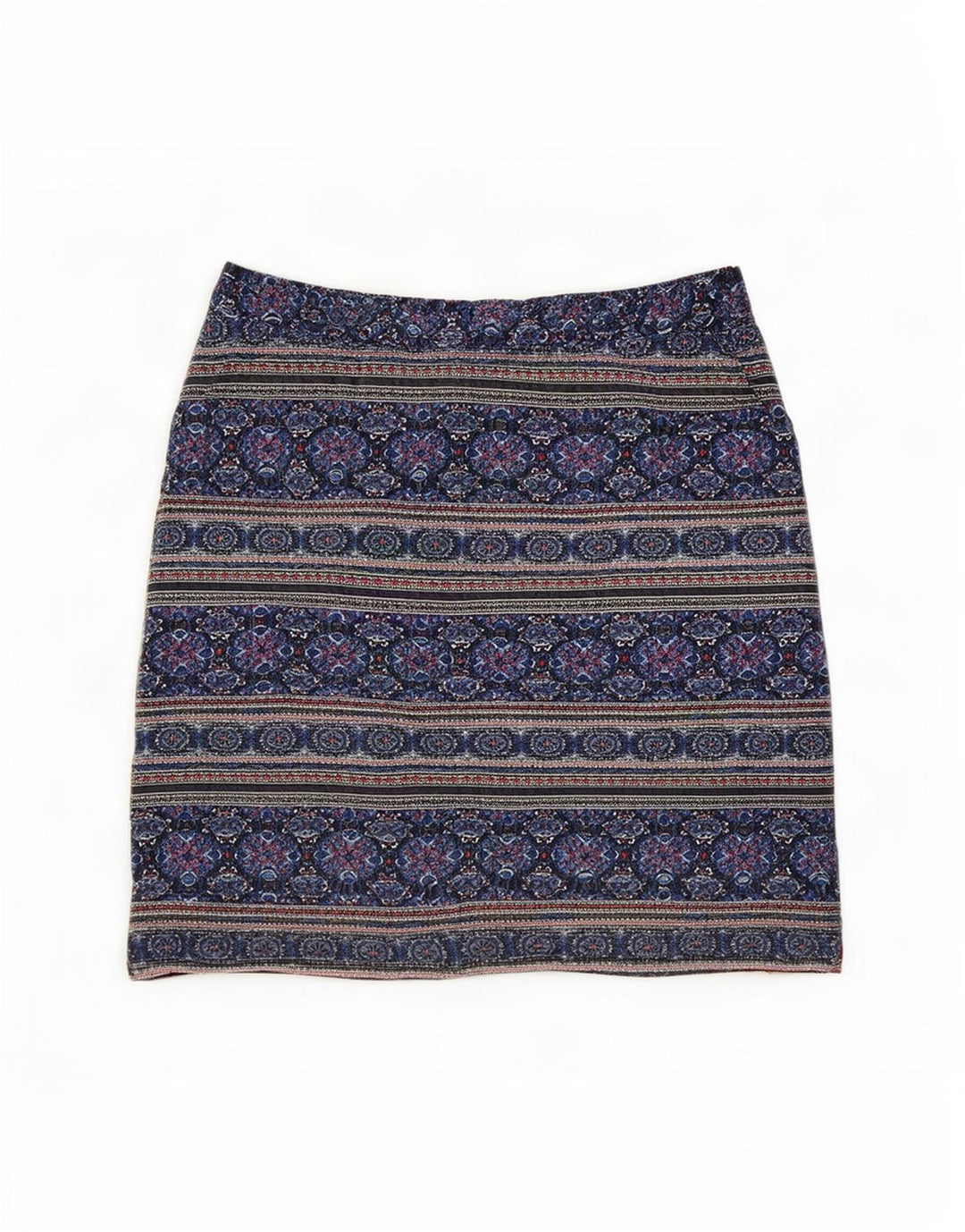 White Stuff Womens Mini Skirt UK 10 Small W30 Blue Geometric Polyester