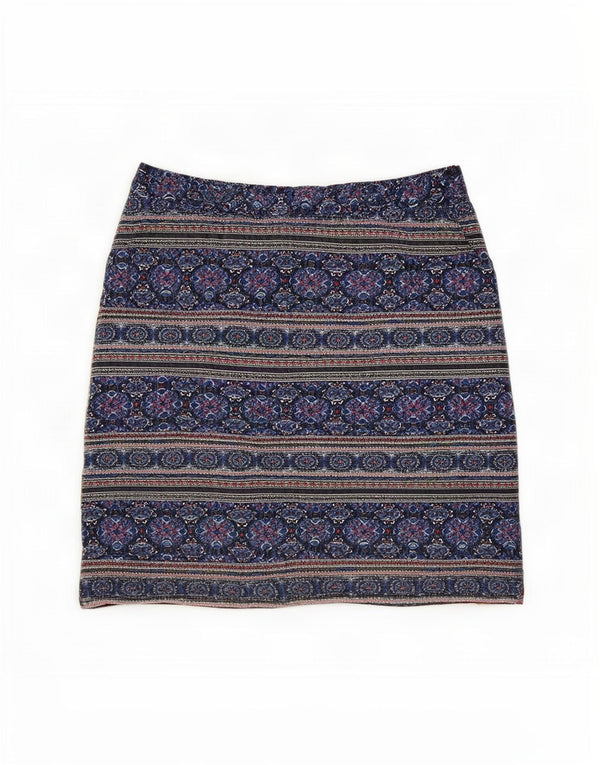 White Stuff Womens Mini Skirt UK 10 Small W30 Blue Geometric Polyester