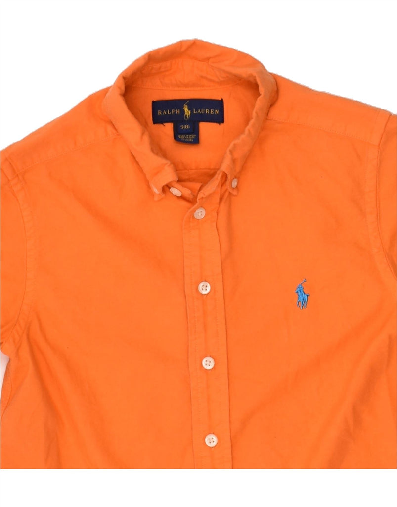 RALPH LAUREN Boys Short Sleeve Shirt 7-8 Years Small Orange Cotton | Vintage Ralph Lauren | Thrift | Second-Hand Ralph Lauren | Used Clothing | Messina Hembry 