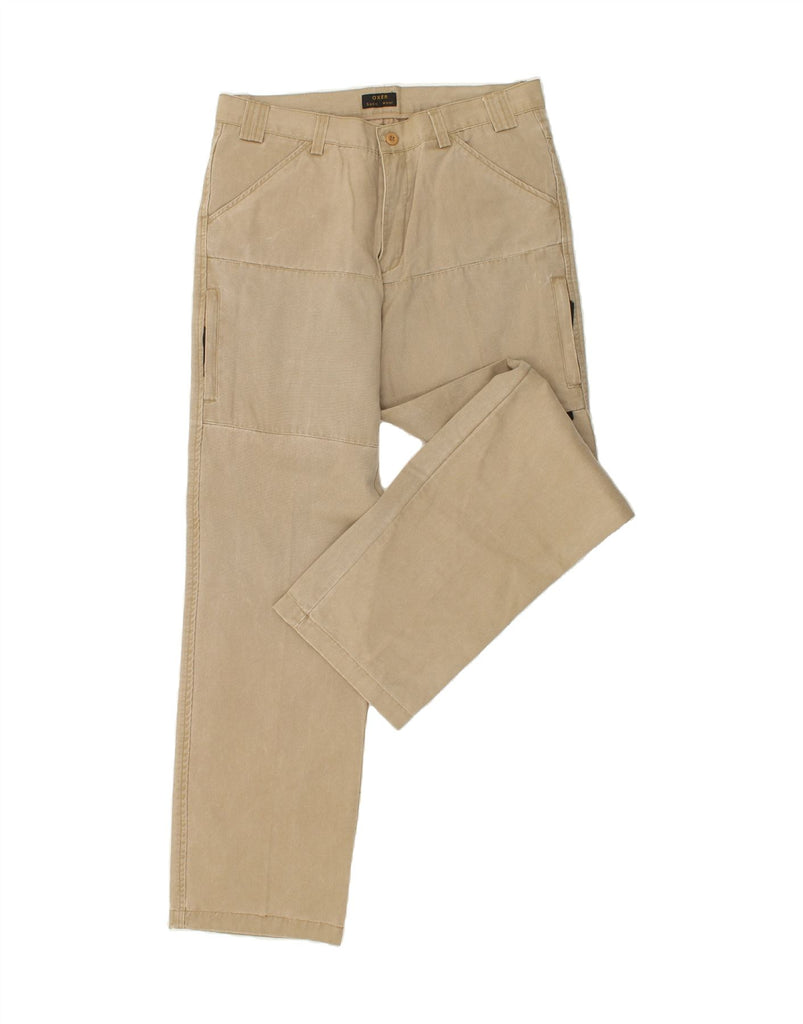 OXER Mens Straight Cargo Trousers W34 L33 Beige Cotton Vintage OXER and Second-Hand OXER from Messina Hembry 