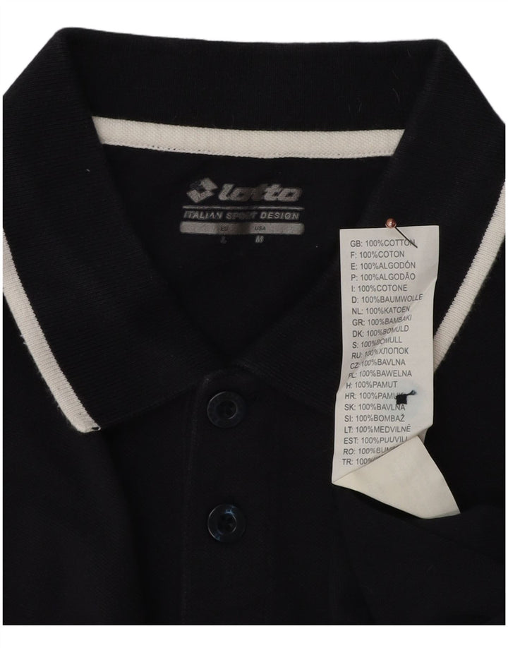 Lotto Mens Polo Shirt Medium Navy Blue Cotton