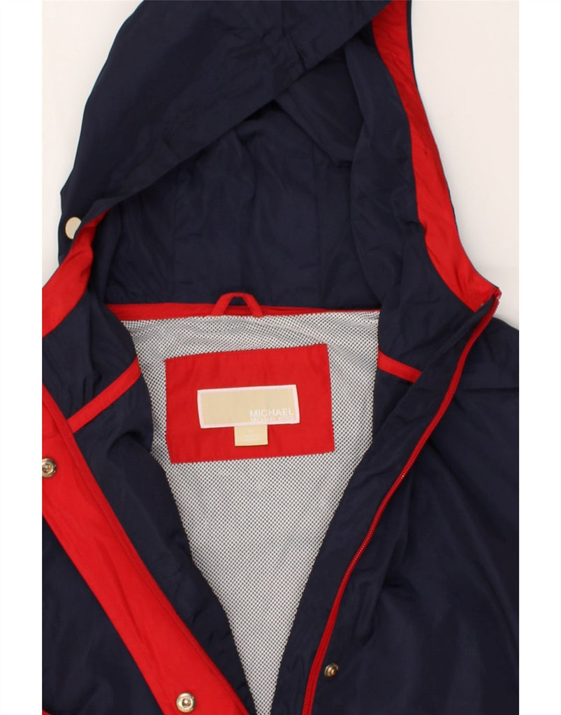 MICHAEL KORS Womens Hooded Rain Jacket UK 18 XL Red Colourblock Polyester | Vintage Michael Kors | Thrift | Second-Hand Michael Kors | Used Clothing | Messina Hembry 