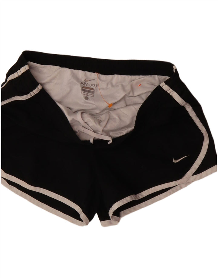 NIKE Womens Dri Fit Sport Shorts UK 12 Medium Black Polyester