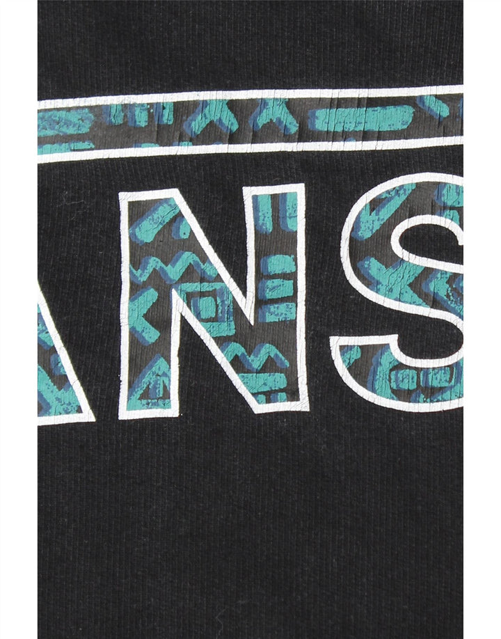 VANS Mens Graphic Hoodie Jumper Small Black Cotton