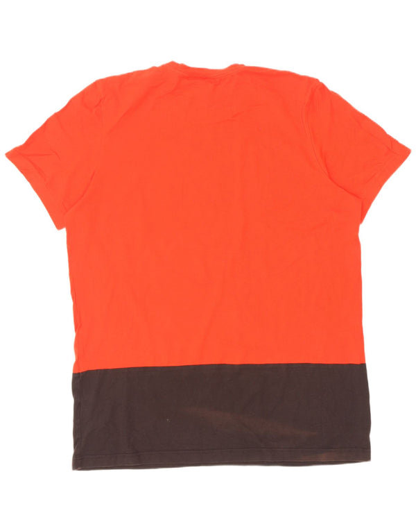 Adidas Mens Graphic T-Shirt Top XL Red Colourblock Cotton