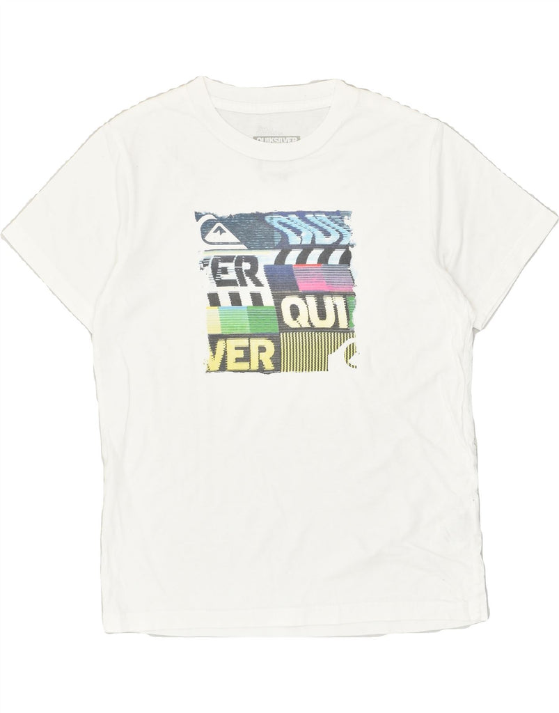 QUIKSILVER Boys Graphic T-Shirt Top 9-10 Years White Cotton | Vintage Quiksilver | Thrift | Second-Hand Quiksilver | Used Clothing | Messina Hembry 