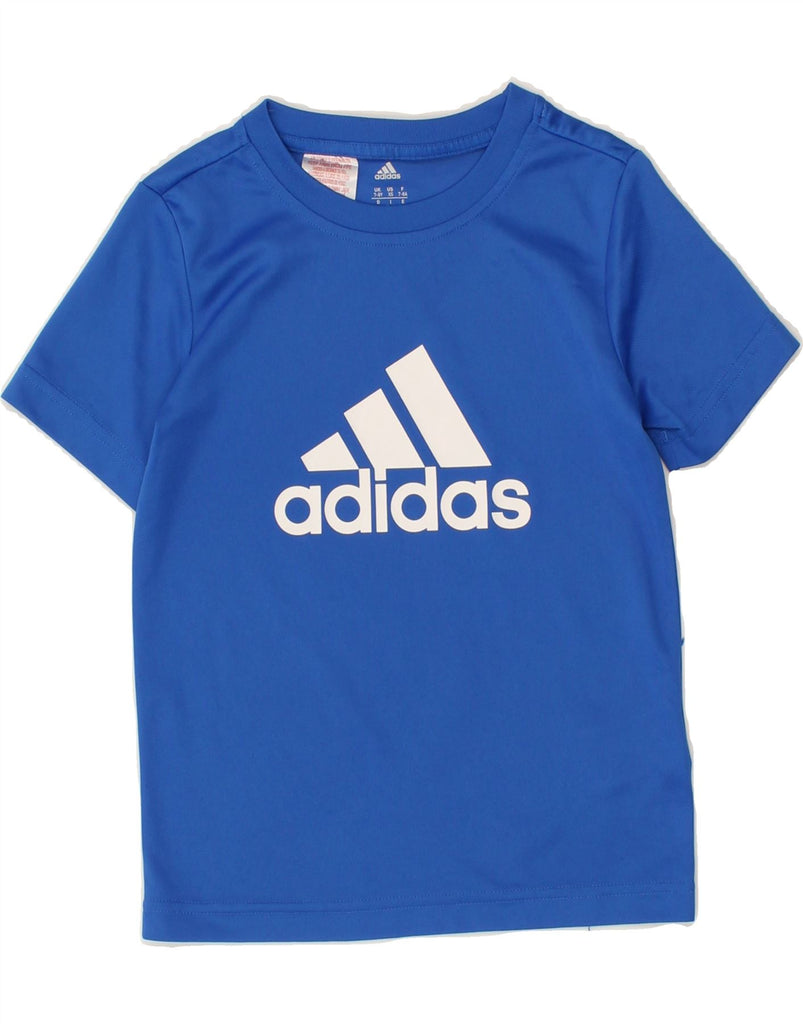 ADIDAS Boys Climalite Graphic T-Shirt Top 7-8 Years Blue Polyester | Vintage Adidas | Thrift | Second-Hand Adidas | Used Clothing | Messina Hembry 