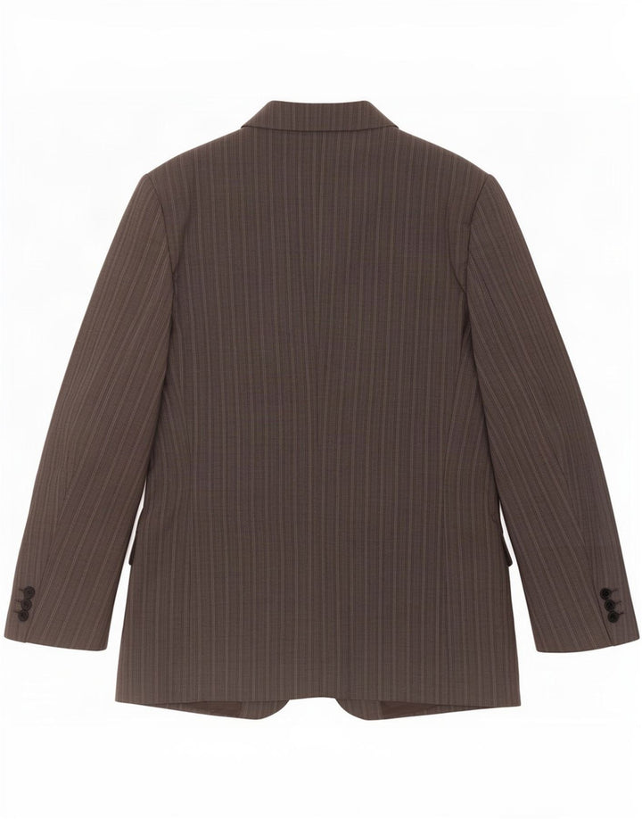 Ferre Mens 3 Button Blazer Jacket IT 48 Medium Grey Pinstripe Viscose