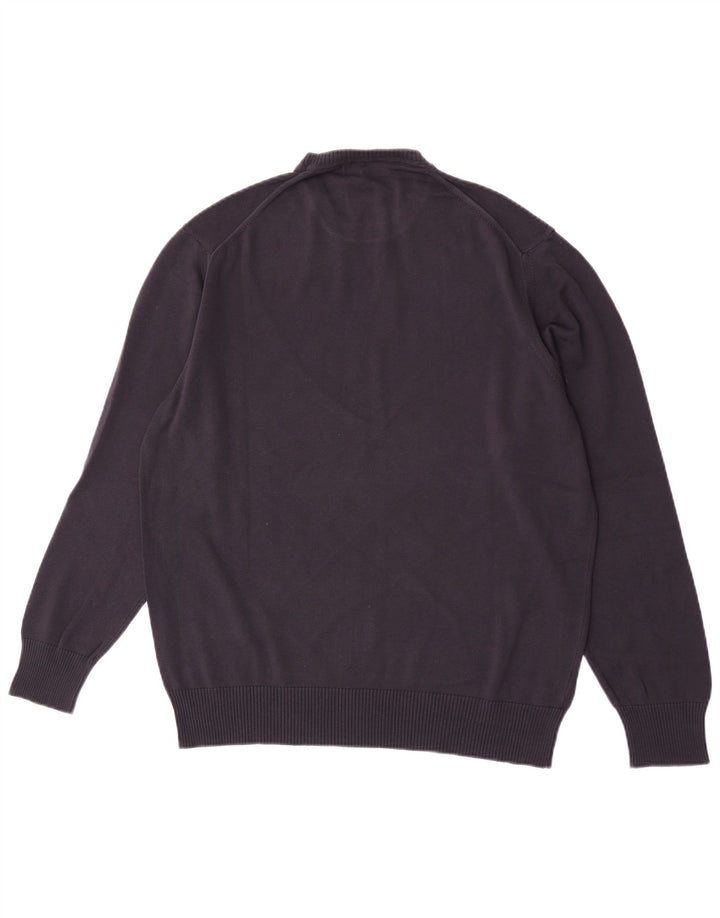 Zara Mens Crew Neck Jumper Sweater XL Navy Blue Cotton