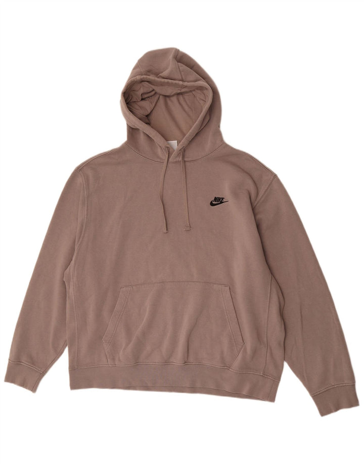 Nike Mens Hoodie Jumper XL Grey Cotton