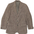 Harris Tweed Mens 2 Button Blazer Jacket UK 36 Small Grey Herringbone