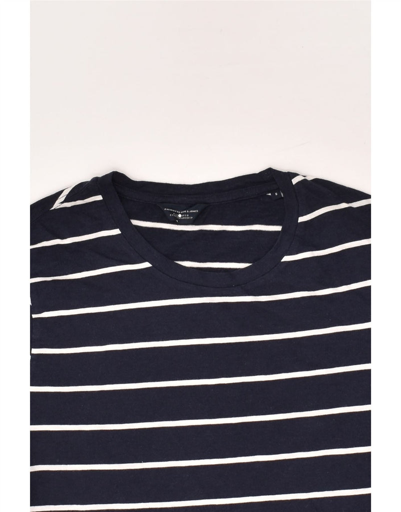 JACK & JONES Womens T-Shirt Top UK 18 Small Navy Blue Striped Cotton | Vintage Jack & Jones | Thrift | Second-Hand Jack & Jones | Used Clothing | Messina Hembry 