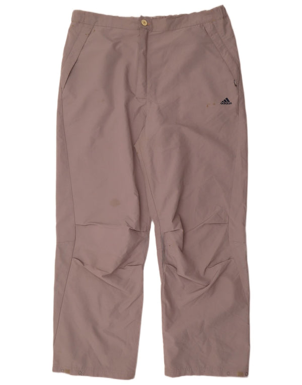 Adidas Mens Straight Chino Trousers XL W40 L32 Grey Polyester