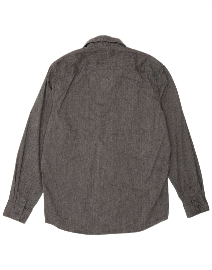 Wrangler Mens Shirt Medium Grey Cotton