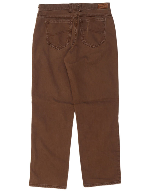 Lee Womens Relaxed Fit Straight Jeans US 8 Medium W30 L29 Brown Cotton