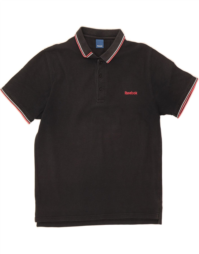 REEBOK Mens Polo Shirt Medium Black Cotton Vintage Reebok and Second-Hand Reebok from Messina Hembry 