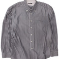 Roccobarocco Mens Shirt Size 45 18 2XL Grey Striped