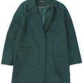Topshop Womens Overcoat UK 8 Small Green Polyester