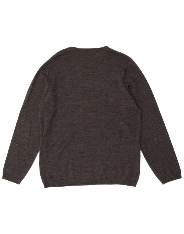 Marks & Spencer Mens Crew Neck Jumper Sweater Medium Grey Acrylic