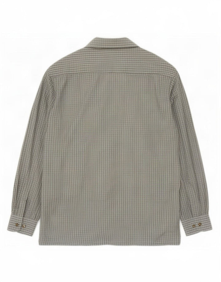 Dickies Mens Shirt Medium Green Houndstooth Polyester