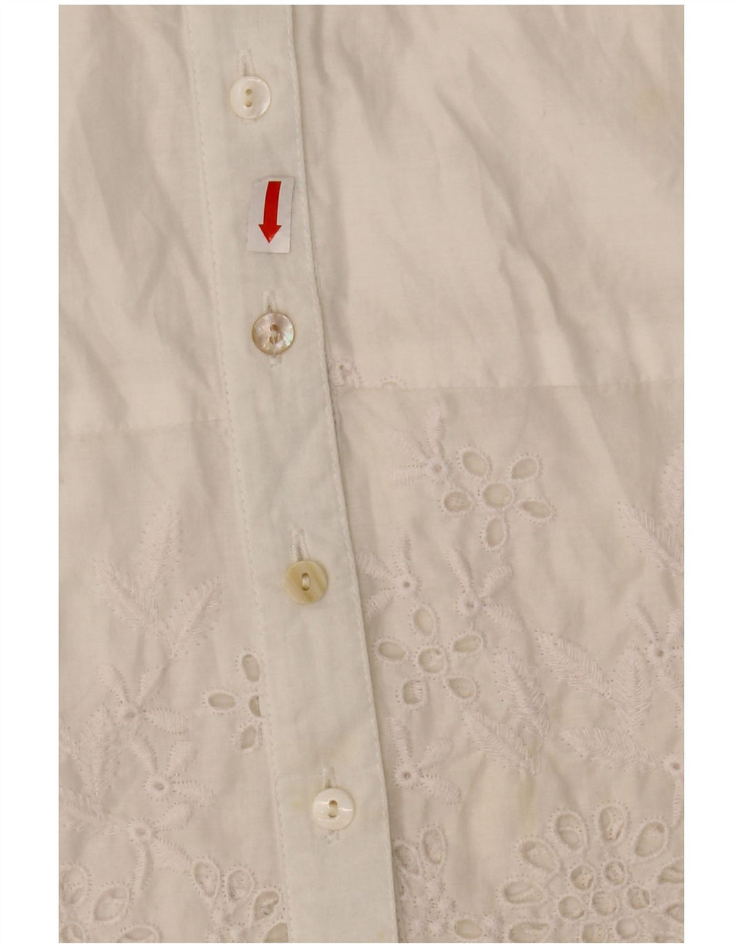 WAREHOUSE Womens Short Sleeve Shirt Blouse UK 10 Small  White Polyester